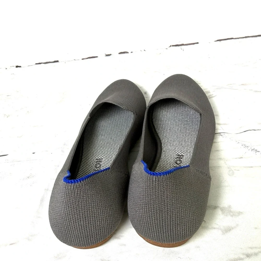 Rothy's Shoes Women's 8 Gray The Flat Slip On Knit Round Toe Comfort New